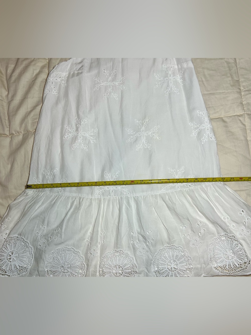 LOFT White Eyelet Midi Dress with Crochet Straps - Picture 10 of 12